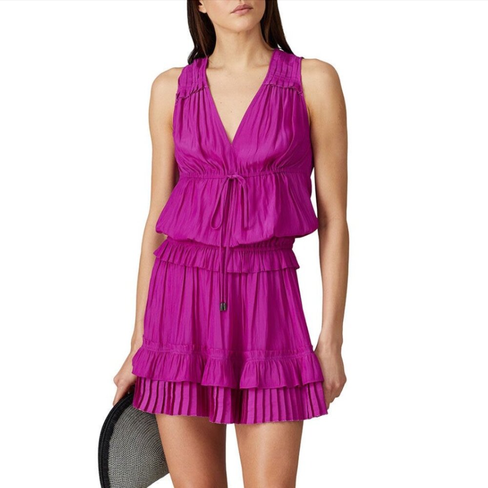 RAMY BROOK Hadley Purple Tiered Dress Size Medium